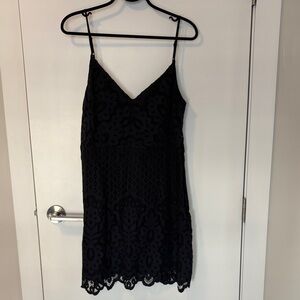 Abercrombie & Fitch Navy Blue Lace Spaghetti Strap Mini Dress